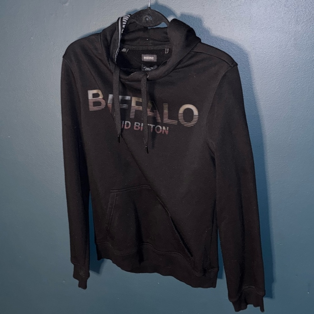 David Bitton Buffalo Men’s Black pullover hoodie, size Medium